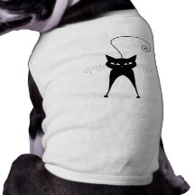Gatinho irrisório preto 6 camisa para cães