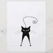 Gatinho irrisório preto 6 modelos de panfleto