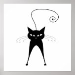 Gatinho irrisório preto 6 posters