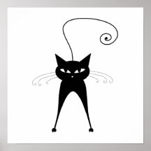 Gatinho irrisório preto 6 posters