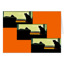 Gatinhos da janela dos desenhos animados cartões