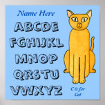 Gato - ABC, alfabeto Posteres