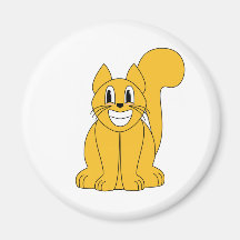 Gato alaranjado de sorriso do bobo ima de geladeira