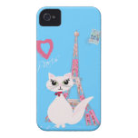 Gato bonito de Paris do amor de I capas casemate