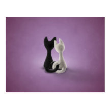 Gato branco do gato preto (cor 4) cartões postais