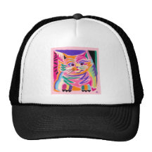 Gato curioso 80s de Cheshire retro Boné