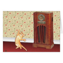 Gato da dança cartões