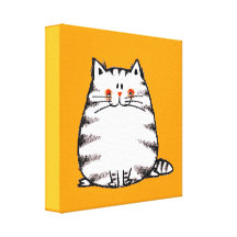 Gato distorcido bonito impressão de canvas envolvidas