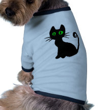Gato preto camiseta para cães