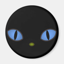 Gato preto com olhos azuis grandes imas