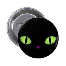 Gato preto com os olhos verdes grandes pins