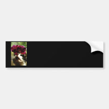 Gato preto e branco com orquídeas adesivo