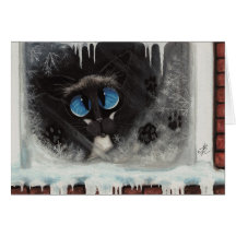 Gato Siamese da neve do inverno pelo cartão de BiH