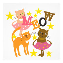 Gatos da dança convite personalizados