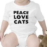 Gatos do amor da paz camisetas