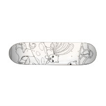 Gatos e cogumelo feericamente skate personalizado
