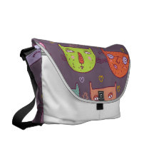 Gatos engraçados dos desenhos animados bolsas mensageiro