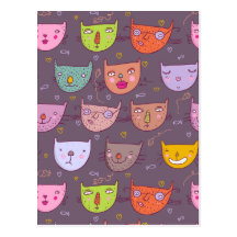 Gatos engraçados dos desenhos animados cartao postal