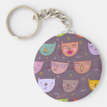 Gatos engraçados dos desenhos animados chaveiro