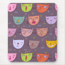 Gatos engraçados dos desenhos animados mouse pads