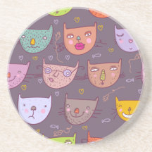 Gatos engraçados dos desenhos animados porta-copo