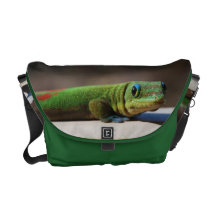 Geco verde bolsas mensageiro