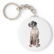 Gefleckt de Deutsche Dogge porta chaves