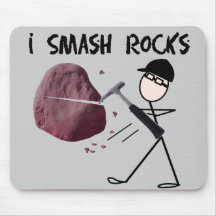 Geólogo Stickman "que eu a quebra balanço " Mouse Pad