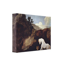 George Stubbs - o cavalo amedrontado por um leão Impressão Em Tela Canvas