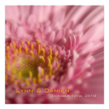 Gerbera cor-de-rosa • Convite do casamento