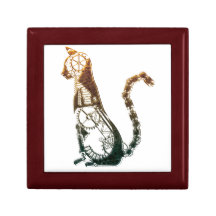 Giftbox do gato de Steampunk Porta Treco