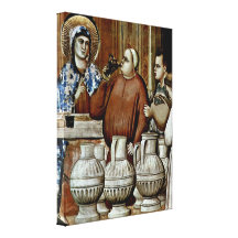 Giotto di Bondone - casamento no detalhe de Cana Impressão Em Tela Canvas