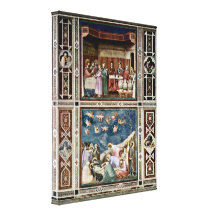 Giotto di Bondone - o casamento em Cana Impressão De Canvas Envolvidas