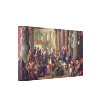 Giovanni Paolo Pannini - Jesus vende comerciantes Impressão De Canvas Esticada