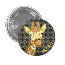 Girafa amarelo legal no fundo do vintage boton