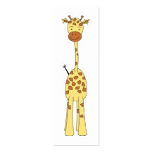 Girafa bonito alto. Animal dos desenhos animados Cartão De Visita