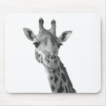 Girafa preto & branco mousepads
