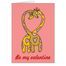 girafas no amor cartao