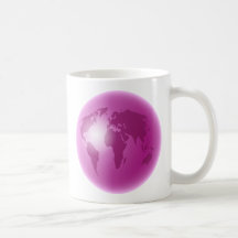 Globo cor-de-rosa do mundo canecas