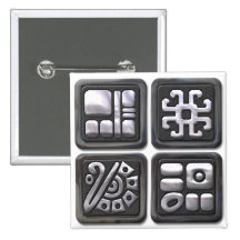 Glyphs-preto e de prata maias botons