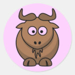 Gnu dos desenhos animados adesivo redondo