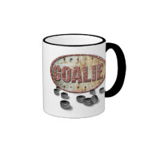 Goalie do hóquei do ferro canecas