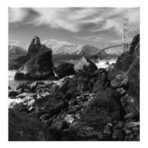 Golden gate bridge da praia de Marshall (infraverm Foto Artes