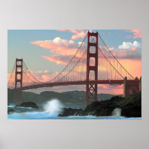 Golden gate bridge da praia do padeiro poster