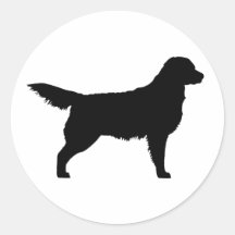 Golden retriever (preto) adesivos em formato redondos