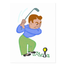 golf golfer spieler player cartões postais