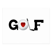 Golfe com camiseta e presentes da bola de golfe cartao postal