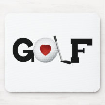 Golfe com camiseta e presentes da bola de golfe mousepads