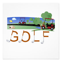 Golfe com o camiseta e os presentes dos carros de  convites personalizado