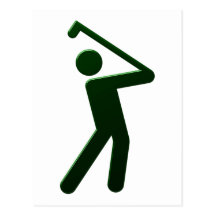 Golfer golf player cartoes postais